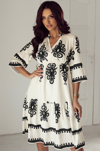 Sarah | Western Geometric Wrap Dress