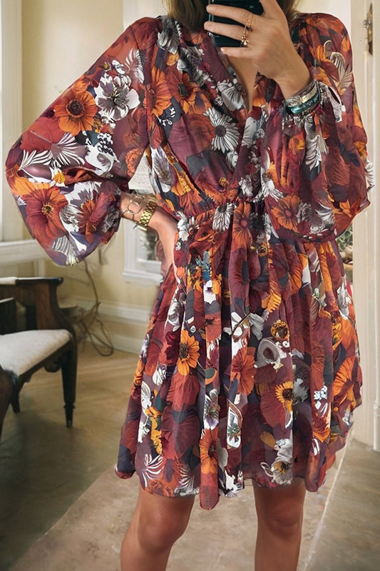 Helena | Floral Wrap Mini Dress