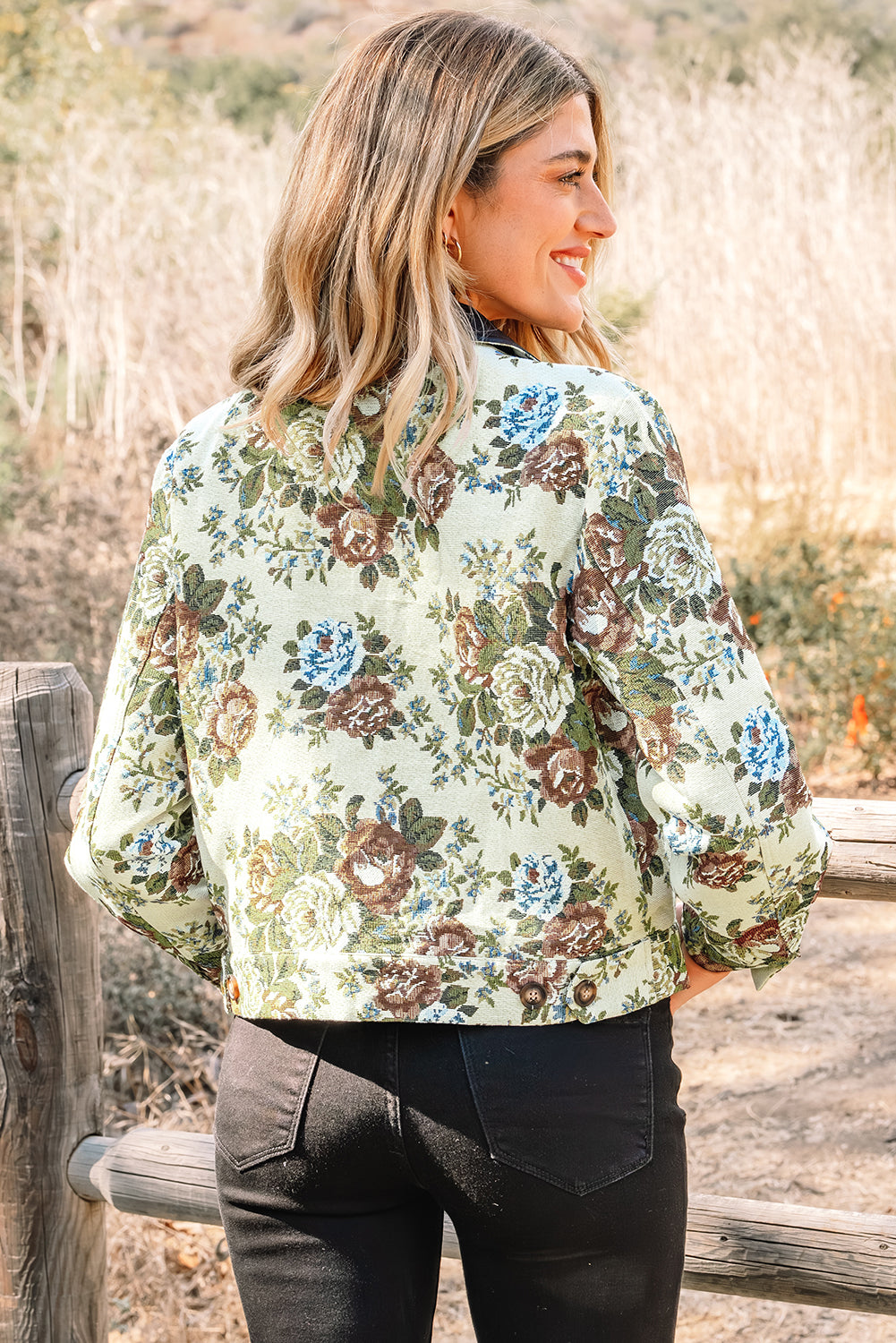 Lila | Floral Print Zip-Up Jacket