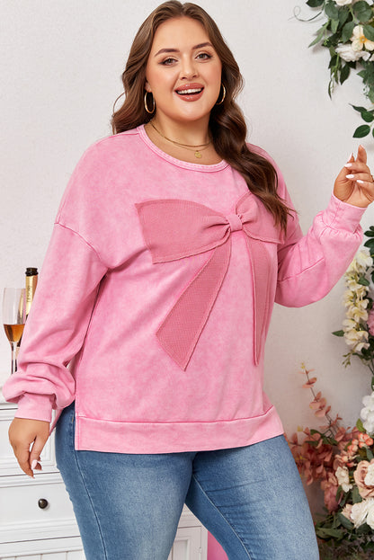 Cassy | Plus Size Mineral Wash Waffle Sweatshirt