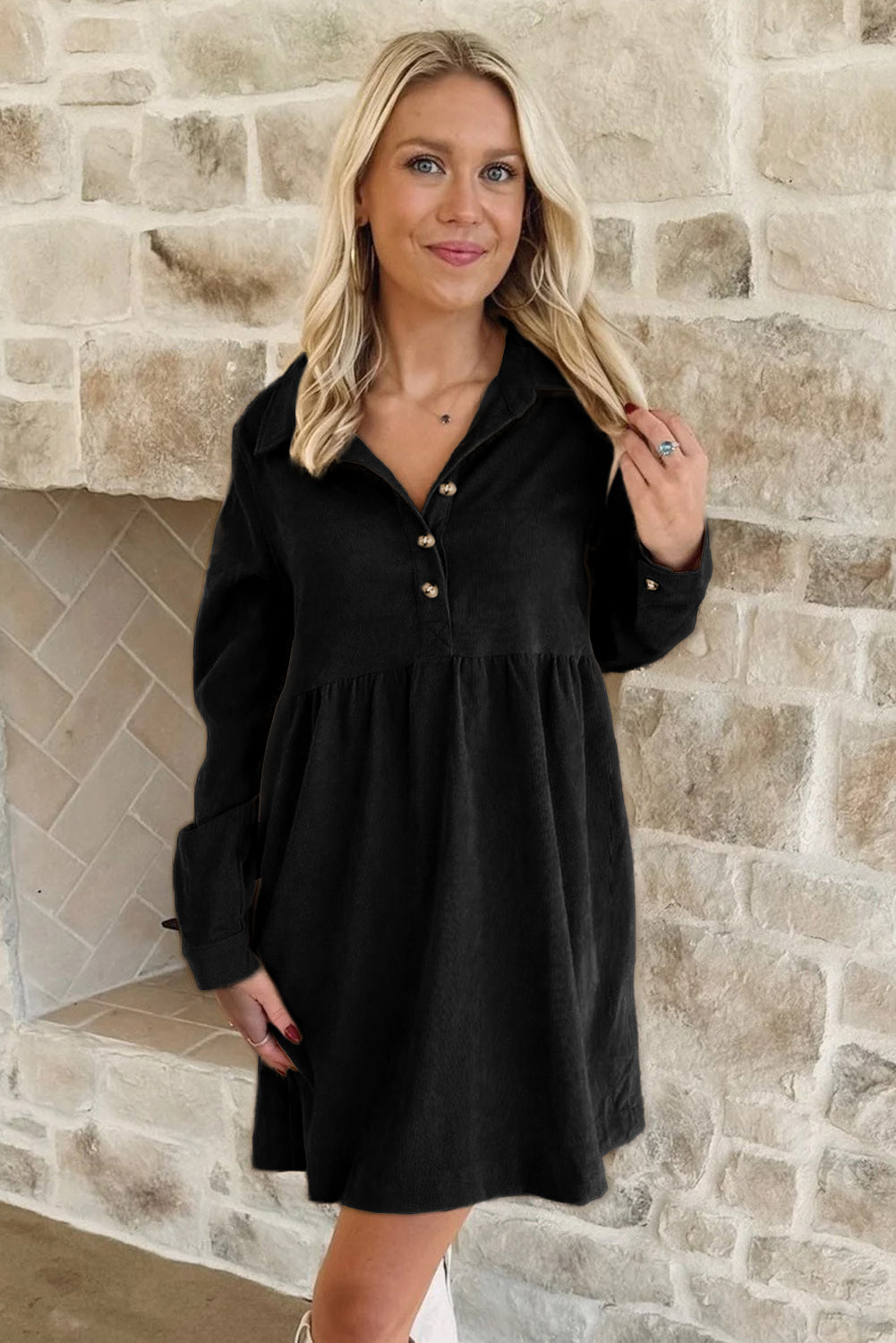 Elizabeth | Corduroy A-Line Mini Dress