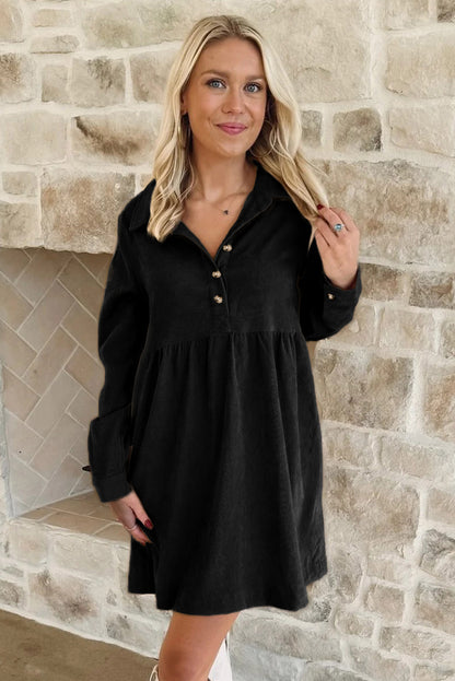 Elizabeth | Corduroy A-Line Mini Dress