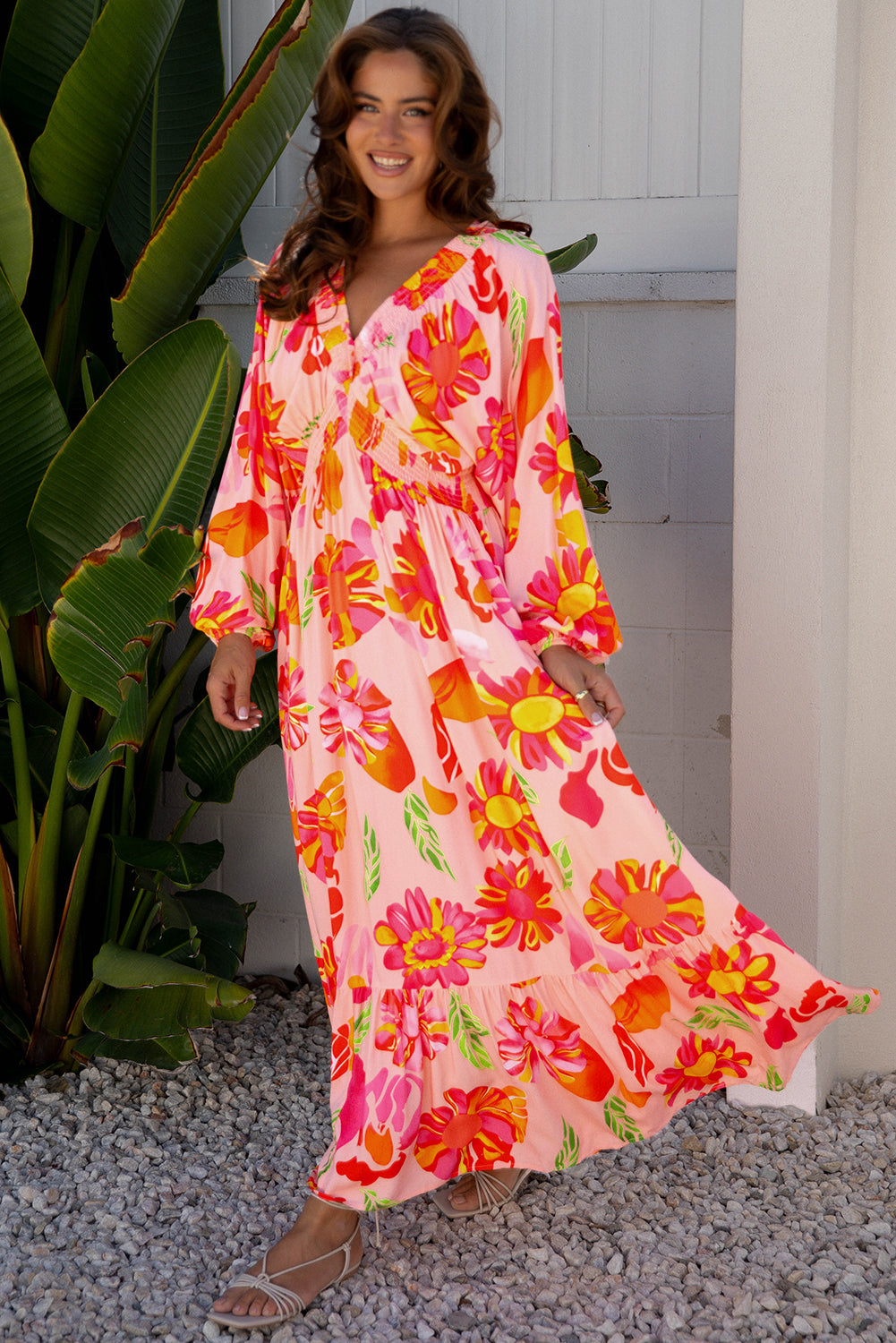Isla | Floral V-Neck Maxi Dress