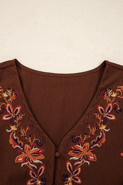 Corrie | Boho Floral Embroidered Mini Dress