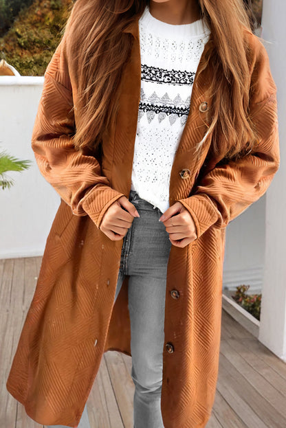Madison | Textured Duster Coat with Buttoned Front