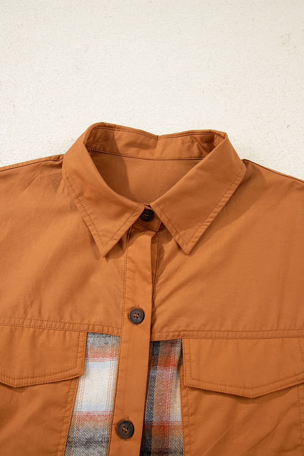 Amara | Color Block Plaid Shirt Dress