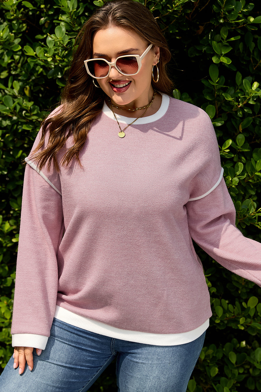 Joanne | Plus Size Drop Shoulder Knitted Top