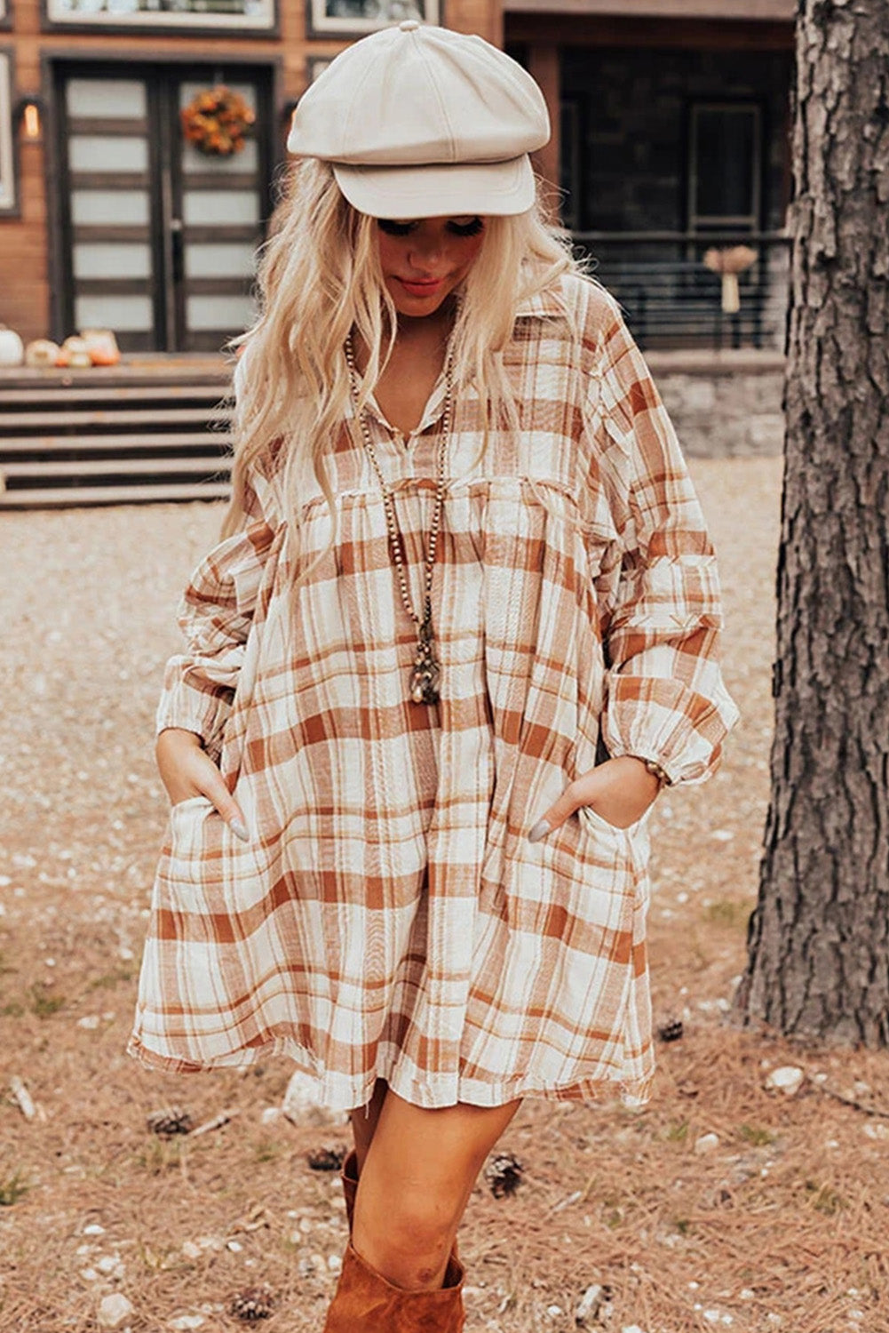 Nikka | Plaid Babydoll Mini Dress